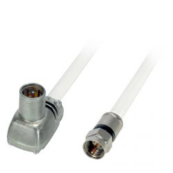 Extensão coaxial com conectores macho F Branco 3m Televes