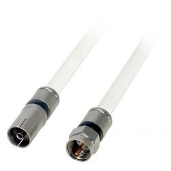 Prolongador coaxial F macho - IEC hembra Blanco 3m Televes