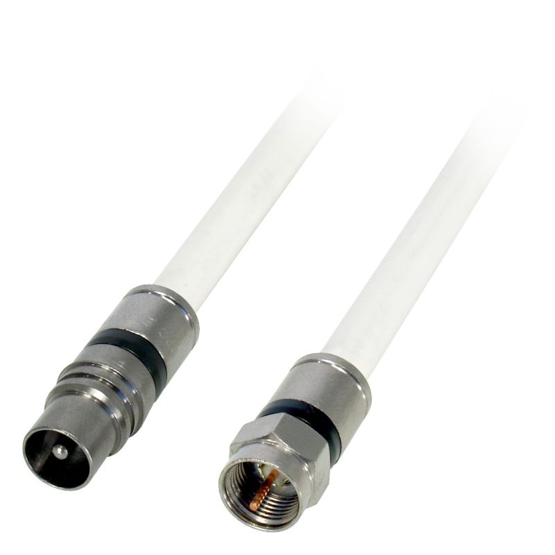 Prolongador coaxial F macho - IEC macho Blanco 3m Televes