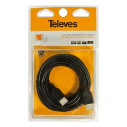 Cabo HDMI de alta velocidade com Ethernet macho - macho Preto 3m Televes