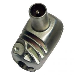 Conector "PRO EasyF" "CEI" Ø 9,5mm Macho Acodado Blindado Clase A+ Televes