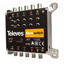 Amplificador NevoSwitch 5x5 "F" 12/15dB 110 dBμV Televes