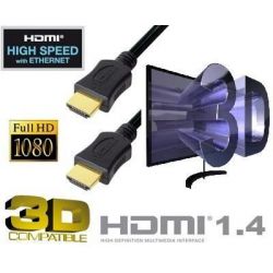 CORD MALE Mini HDMI vers HDMI 1.4 3D compatibles 2 mètres Ethernet haute vitesse