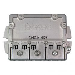 Repartidor 4 direcciones 5-2400MHz 9/7.5dB EasyF con Cofre para Montaje Exterior Televes