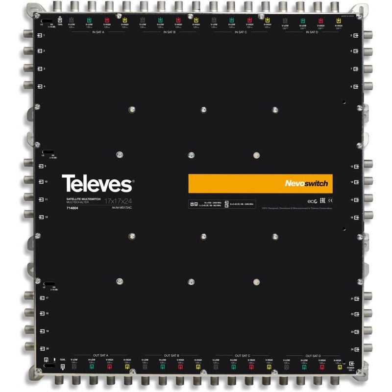 Multiswitch 17x17x8 F Terminal/Cascadable - Nevoswitch Televes