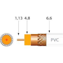 Câble coaxial PVC T100 Eca / A 16VAtC BL. 100m