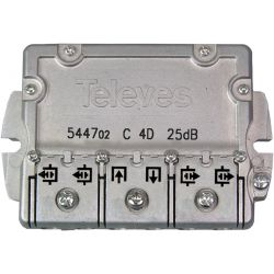 Derivador 5-2400MHz conector EasyF 4 saídas 25dB tipo C Televes