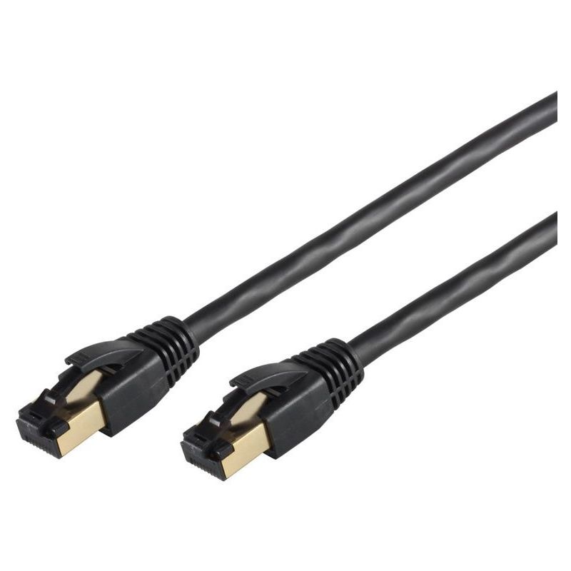 Cable de red RJ45 0.25m Cat 8.1 F/FTP PIMF LSZH Negro 2000Mhz