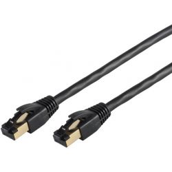 Network cable RJ45 0.25m Cat 8.1 F/FTP PIMF LSZH Black 2000Mhz