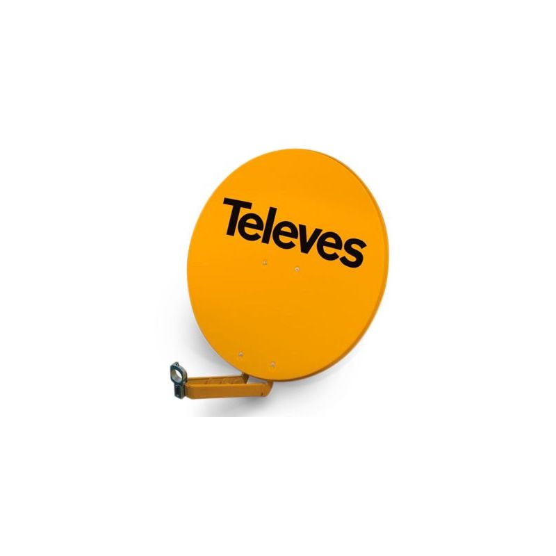 Antena Parabólica offset QSD de aluminio de 85 cm HQ (Alta Calidad) Naranja Televes