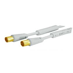 Cable de antena con conectores IEC macho hembra dorado de 2.5 metros