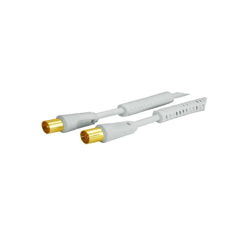 Cable de antena con conectores IEC macho hembra dorado de 2.5 metros