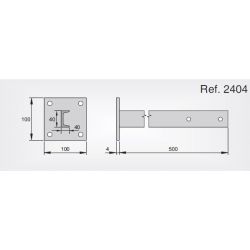 Soporte de mástil para pared atornillable en U 500mm