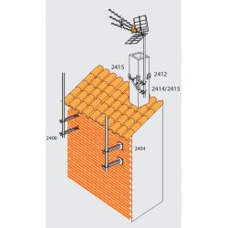 Soporte de mástil para pared atornillable en U 500mm