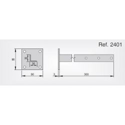 L” Mast bracket + U-bolt” 300mm