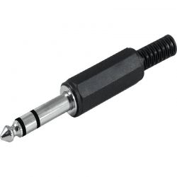 Conector Jack macho stereo 6.3mm para soldar