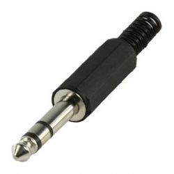 Conector de jack macho estéreo de 6.3mm para solda