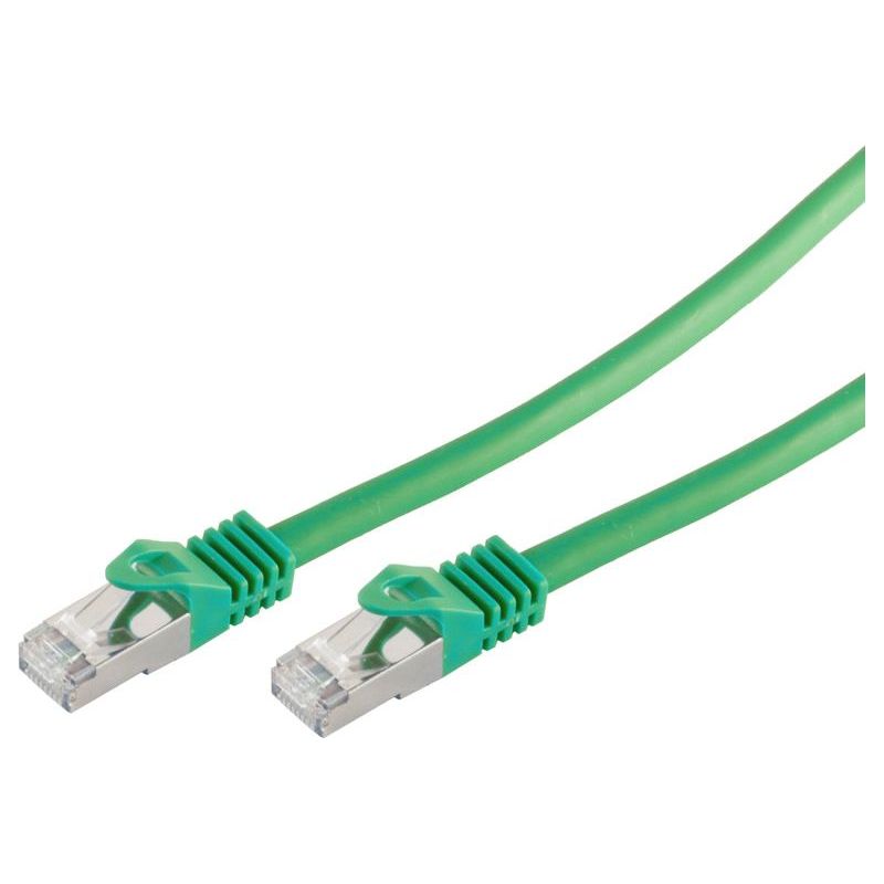 Cabo da rede RJ45 1m Cat 7 S/FTP PIMF LSZH 600MHz Verde