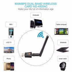 Adaptador wifi USB 600Mbps Banda dual 2.4GHz / 5.8GHz