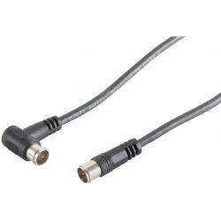 Cabo coaxial 1,5m Tomada de ângulo F-Quick - F-Quick-plug, 100dB, Preto