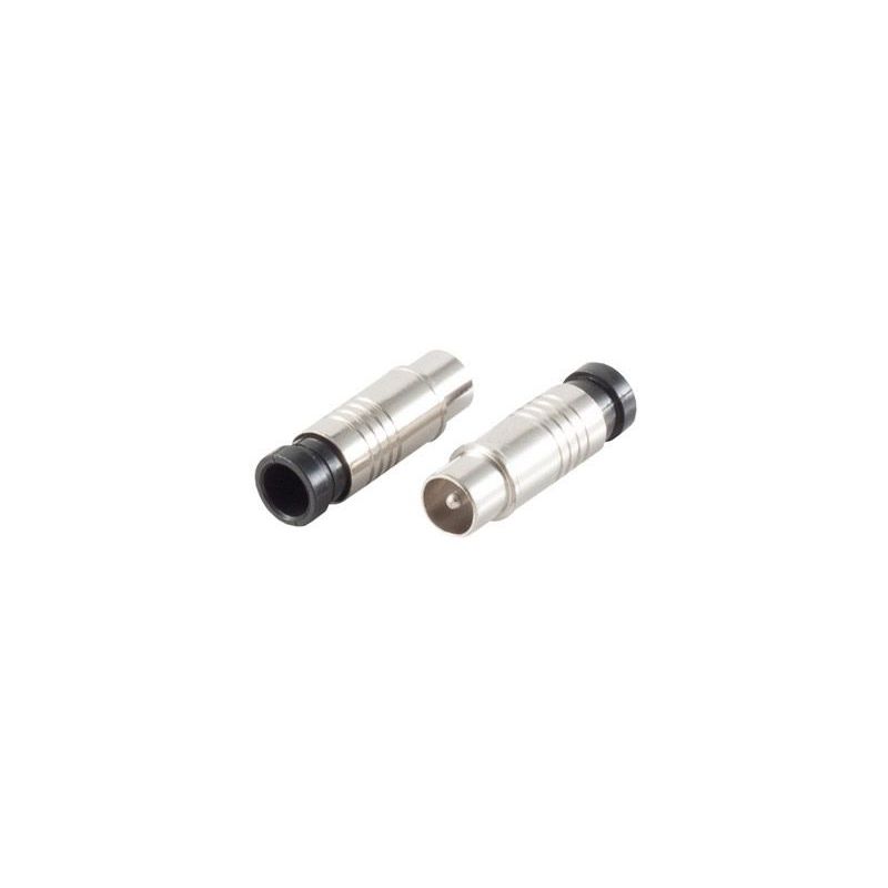 Conector de compresión IEC macho para cable de 7.2mm, Níquel