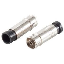 Conector de compresión IEC hembra para cable de 7.2mm, Níquel