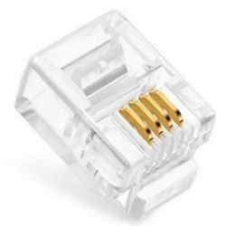 Pack 10 RJ11 connector 4 contacts for crimping