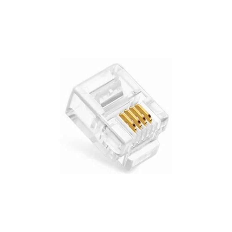 Pack 10 RJ11 connector 4 contacts for crimping