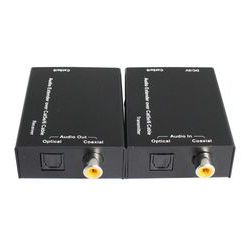 Extensor de áudio toslink coaxial por cat5e/6 300m