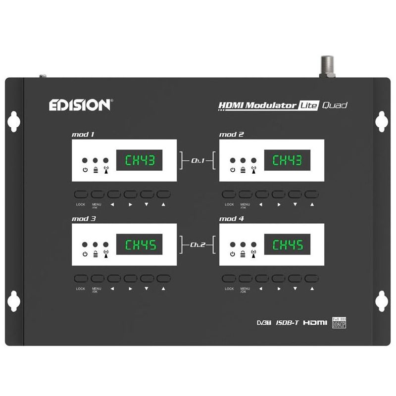 Modulador Edision HDMI Lite DVB-T Quad 4 canais