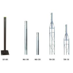 Ikusi MAS-300 Mástil carraqueado de acero zincado 3m longitud x 40mm Ø. Espesor 2 mm