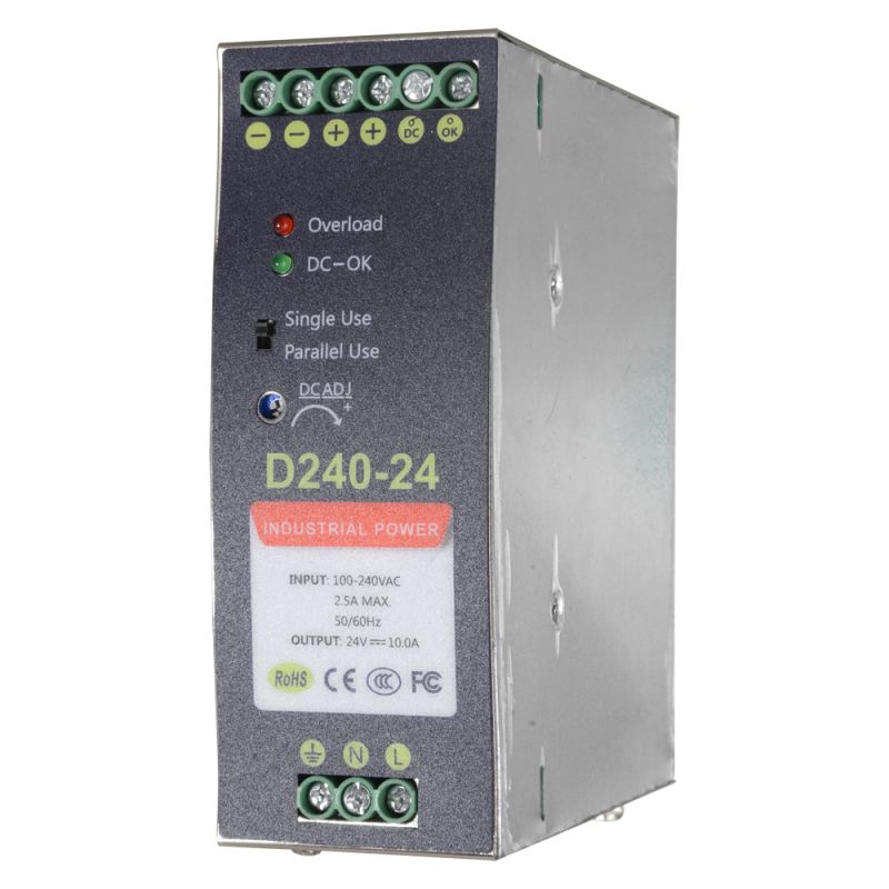 DC24V10A-DIN - Switching Power Supply, DC Output 24V 10A / 240W, 2…