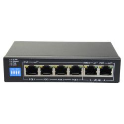 Safire SF-SW0604POE-60 - Switch PoE, 4 ports PoE + 2 Uplink RJ45, Vitesse…