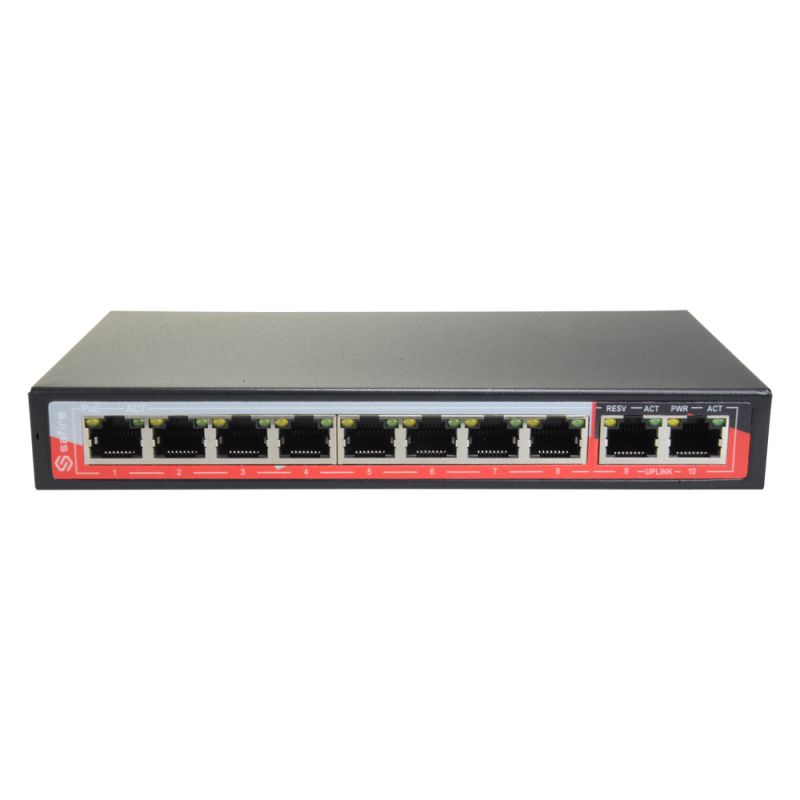 SF-SW1008POE-96 - Switch PoE, 8 puertos PoE + 2 Uplink RJ45, Velocidad…