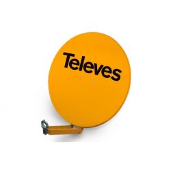 Antena Parabólica offset QSD Televes de aluminio de 75 cm HQ (Alta Calidad) Naranja