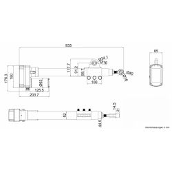 Moteur d'actionneur Summit pour panneau solaire 55cm 600Kg