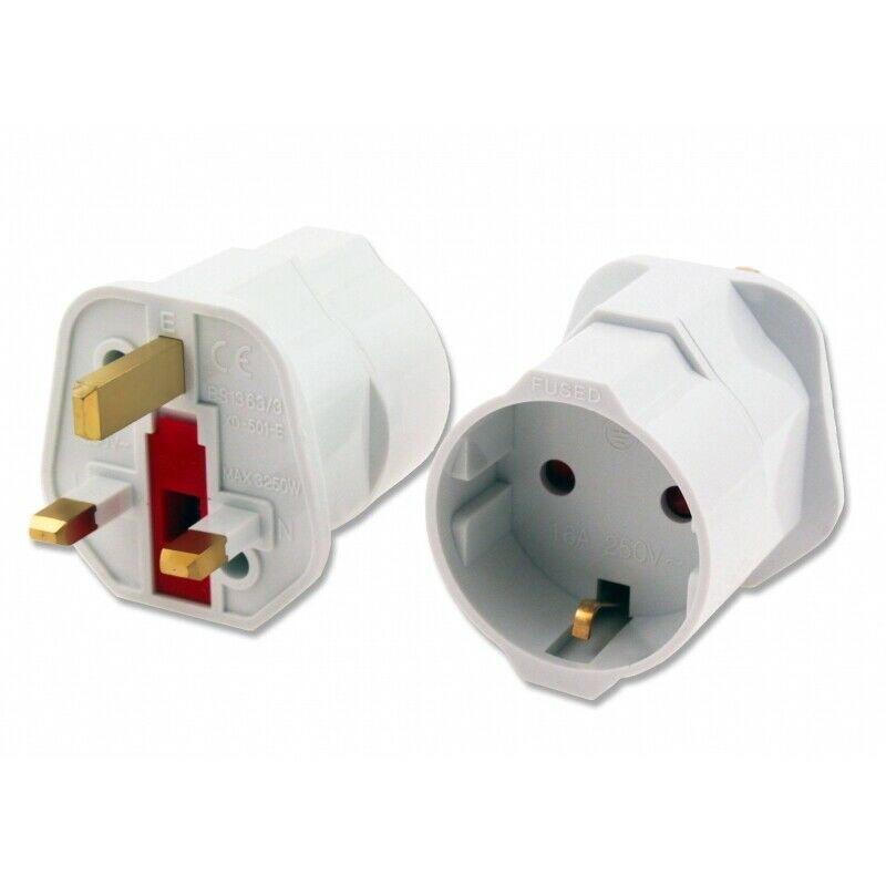 Power adapter plug Schuko Eu Europa to UK England