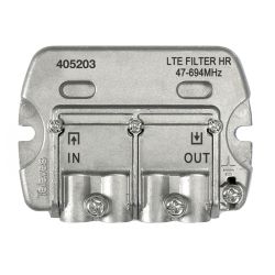 LTE700/5G filter High Rejection (HR) "EasyF" 47...694MHz VHF/UHF (C21-48) with DC pass Outdoor