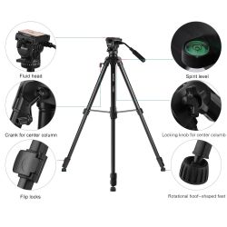 VCT-999 Adjustable 4 Section Tripod for Blackbody DAHUA-2182 (JQ-D70Z)