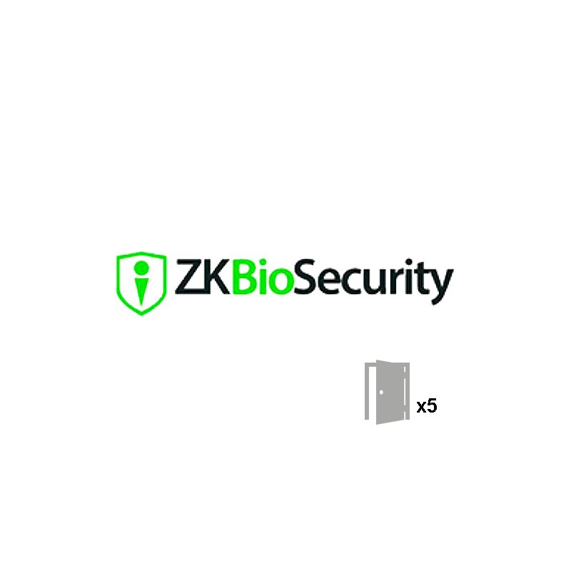 ZKBIOSECURITY-5D - Access Control Software License, Capacity 5 doors, TCP…