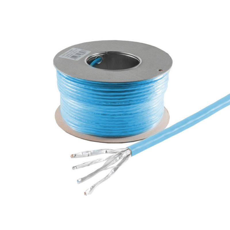 Coil CAT8 installation cable. S/FTP, LSZH, blue, 100m