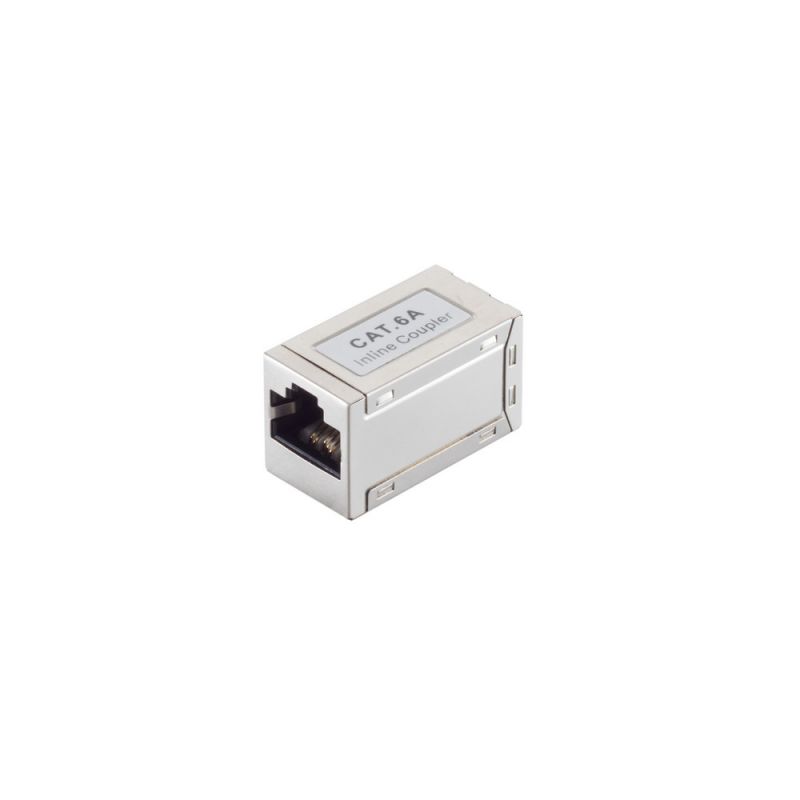 Adaptateur d'épissure RJ45, CAT 6a, STP, Femelle-Femelle, mince, argent (8 fils)