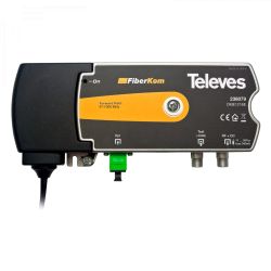 FiberKom optical mini-receiver equipped with OLC technology 1200-1600nm Local powering Televes