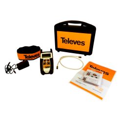 Televes Medidor de campo H30FLEX DVB-S/S2 + DVB-C Incluye Maletín de Transporte y Prolongador Coaxial