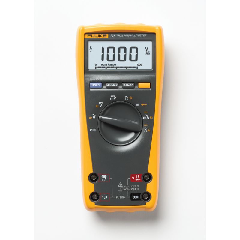 Fluke 175 SPPOR Multímetro digital de mão, 1000V ac, 10A ac, TRMS VAC/DC AC/DC, CAT III, CAT IV