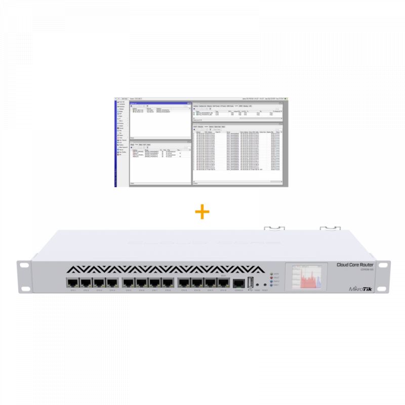 Roteador Ethernet de 12x Gb + Configuração de serviço Instalação em rack de 19", 1U Televes