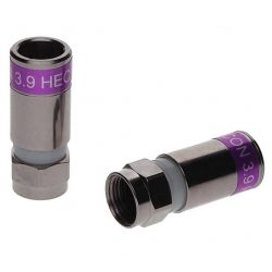 Compressión conector Cabelcon RG59 Purple  F Male 3.9 mm