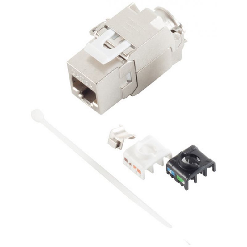 CAT6A Shielded Keystone RJ45 Female 180º wall connector