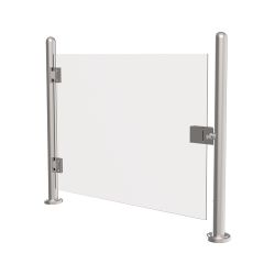 TS-GLASSDOOR-120 - Stainless steel glass fence, Manual opening of the…