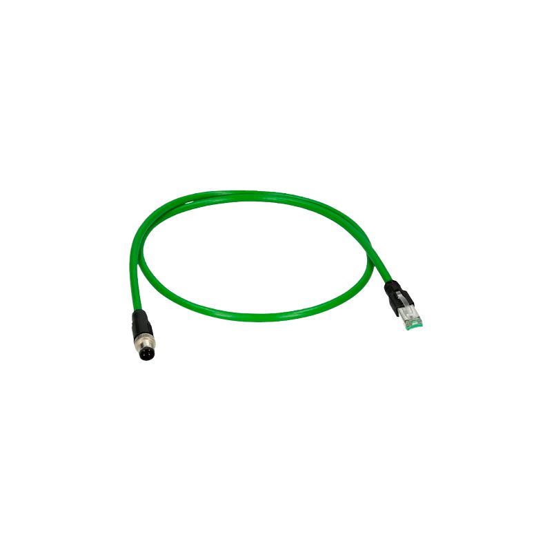 CON-M12-RJ45 - Conector adaptador M12 macho a RJ45 macho, Ethernet,…